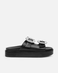 Juliette Black Diamante Slider Sandals