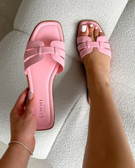 Jorja Baby Pink Slip On Flat Sandals
