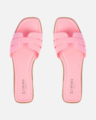 Jorja Baby Pink Slip On Flat Sandals