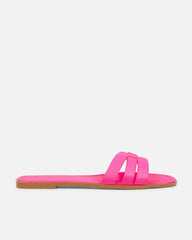 Jorja Bright Pink Slip On Flat Sandals