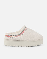 Kail Cream Teddy Faux Fur Flatform Slides