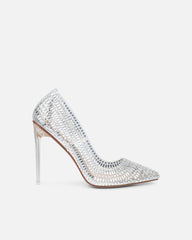 Kimmo Silver Diamante Court Shoes