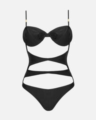 Makara Black Cut Out Swimsuit