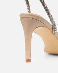 Kylen Nude Diamante Heeled Sandals
