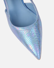 Lalli Blue Snake Effect Court Shoes