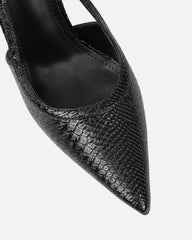 Lalli Black Snake Effect Court Shoes