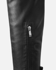 Lancelot Black Mid Heeled Stretch Over The Knee Thigh High Boots