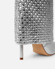 Law Silver Shimmer Diamante Fold Over Boots
