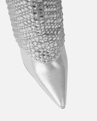 Law Silver Shimmer Diamante Fold Over Boots