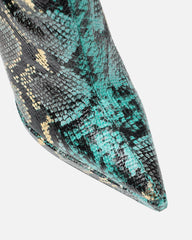Bentoni Green Snake Effect Knee Boots
