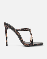 Zuleta Leopard Snake Stiletto Heeled Mules