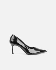 Luka Black Low Heeled Court Shoes