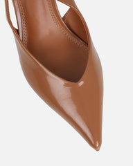 Layana Camel Box Slingback Court Shoes