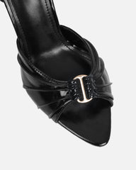 Leany Black Shine Gold Detail Heeled Sandals