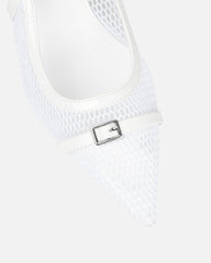 Lays White Mesh Sling Back Court Shoes