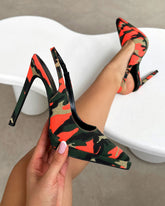 Kandie Orange Camo Sling Back Court Shoes