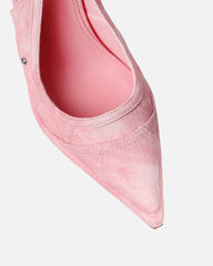 Nemy Pink Denim Sling Back Court Shoes