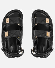 Eboni Black Chunky Flat Sandals