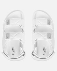 Eboni White Chunky Flat Sandals
