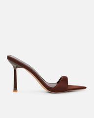 Lolly Brown Lycra Padded Mules