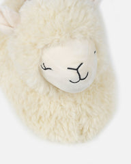 Lucy Llama Cream Fluffy Novelty Slippers