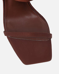 Macenna Brown Lycra Heeled Sandals