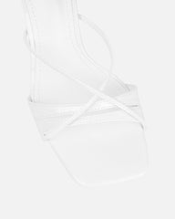 Danique White Patent Mules