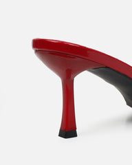 Mines Burgundy Patent Mid Heel Mules