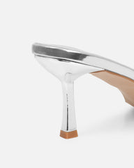 Mines Silver Mirror Mid Heel Mule