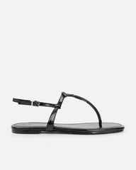 Martinez Black Toe Post Flat Sandals