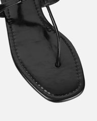 Martinez Black Toe Post Flat Sandals