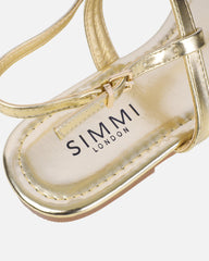 Martinez Gold Metallic Toe Post Flat Sandals