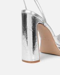 Kamiko Silver Crackle Platform Sandals