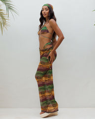 Maya Animal Print Mesh Maxi Skirt