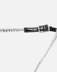 Mimi Black Clear Diamante Low Heeled Sandals