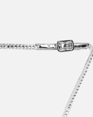 Mimi Silver Clear Diamante Low Heeled Sandals