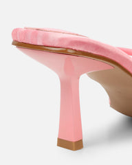Melba Pink Satin Padded Toe Thong Sandals