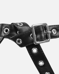 Rivka Black Diamante Buckle Detail Heeled Sandals