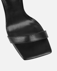 Rivka Black Diamante Buckle Detail Heeled Sandals