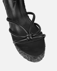 Monii Black Colour Espadrille Wedges