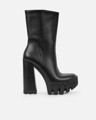 Murphie Black Chunky Platform Block Heel Ankle Boots