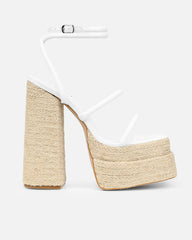 Nadima White Platform Espadrille Sandals