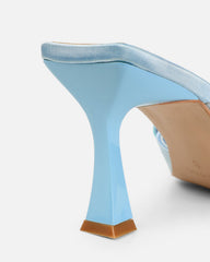 Navina Blue Satin Diamante Bow Sandals