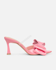 Navina Pink Satin Diamante Bow Sandals