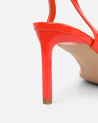 Neah Orange Patent Minimal Heeled Sandals