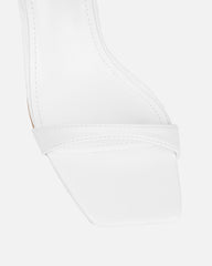 Neah White Minimal Heeled Sandals