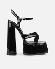 Novah Black Patent Platform Sandals