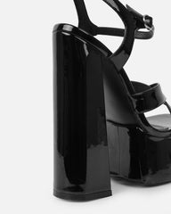 Novah Black Patent Platform Sandals