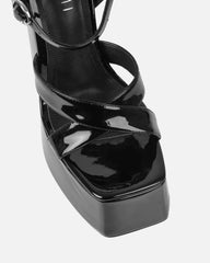 Novah Black Patent Platform Sandals