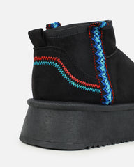 Louie Black Faux Suede Flatform Boots
